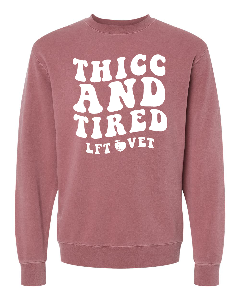 Thicc and Tired Comfy Crew Sweater