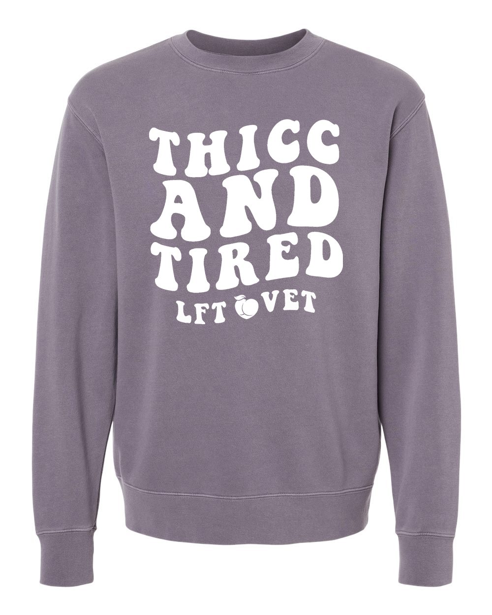Thicc and Tired Comfy Crew Sweater