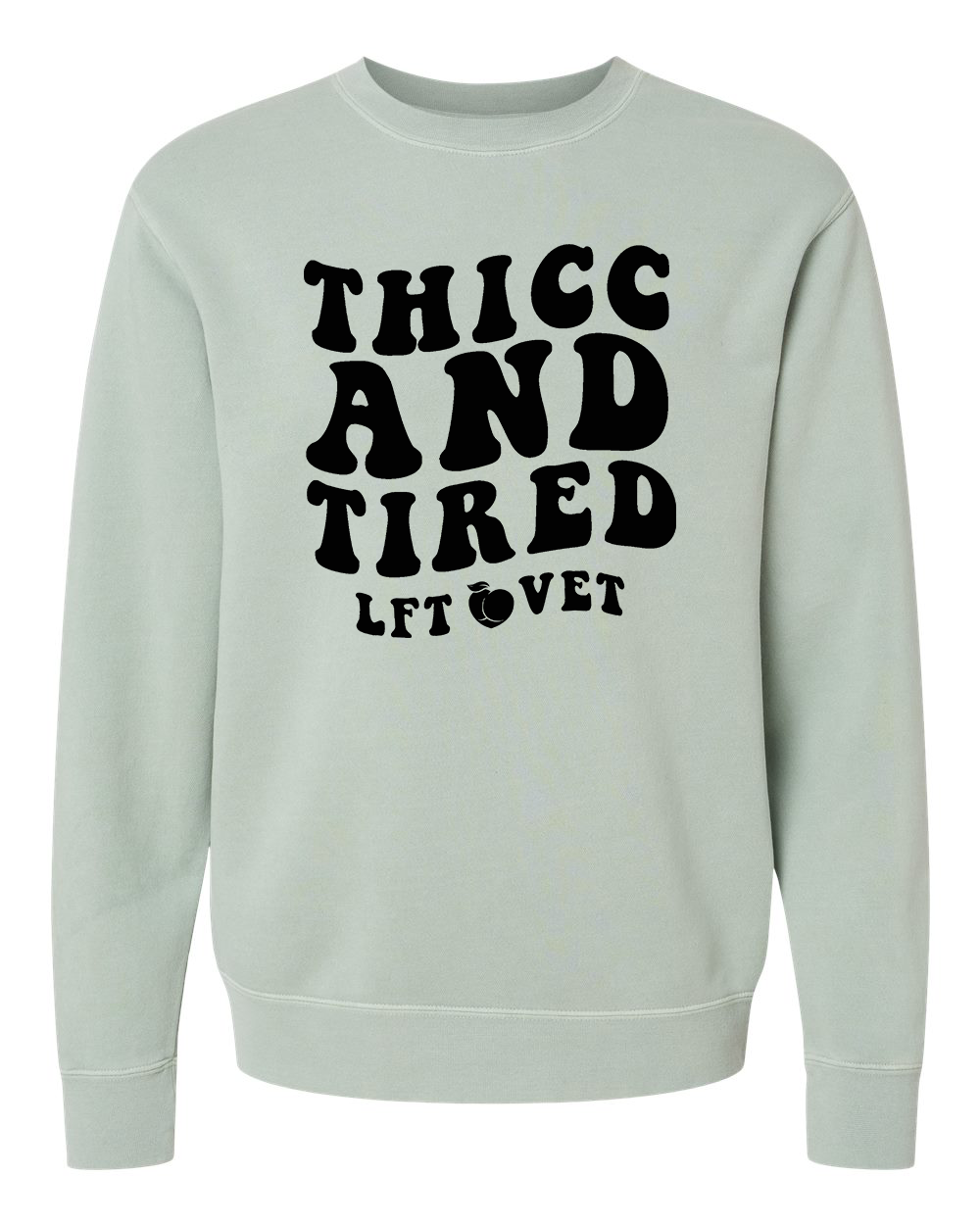 Thicc and Tired Comfy Crew Sweater