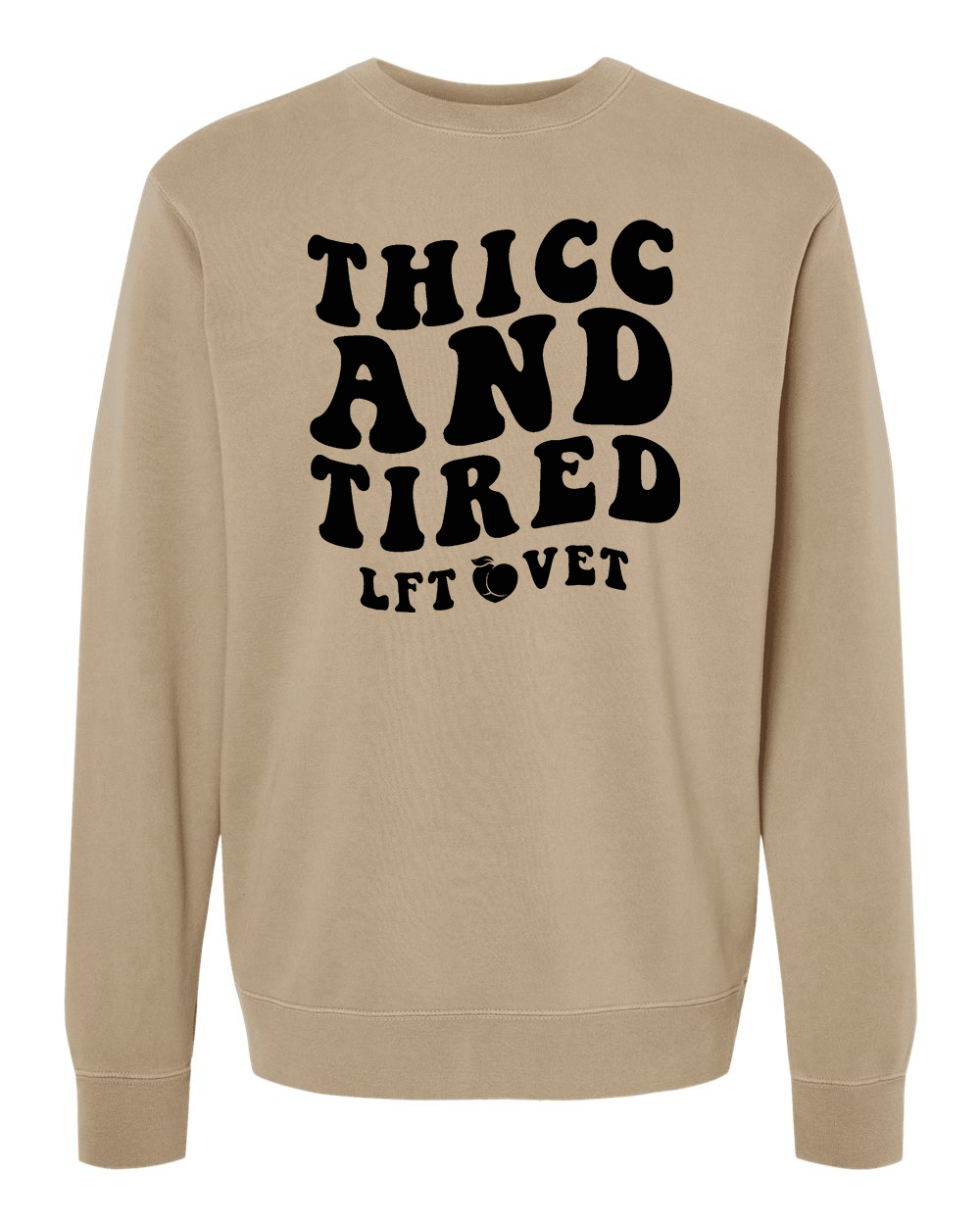 Thicc and Tired Comfy Crew Sweater