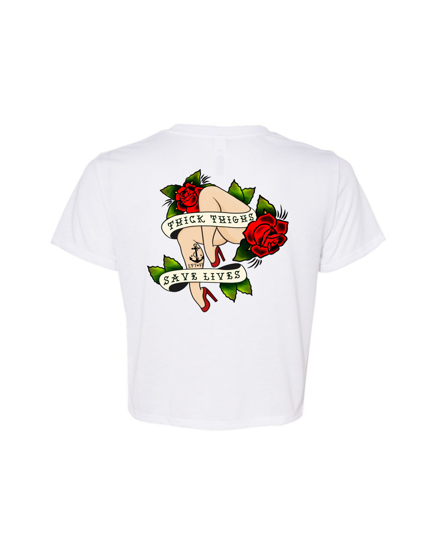 Thick Thighs Flowy Crop Tee