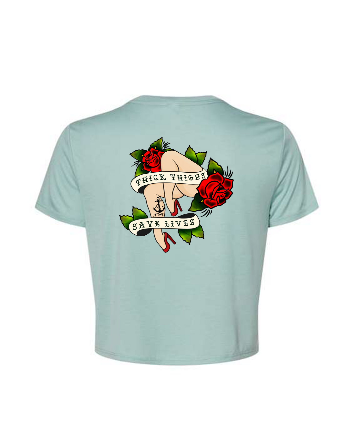 Thick Thighs Flowy Crop Tee