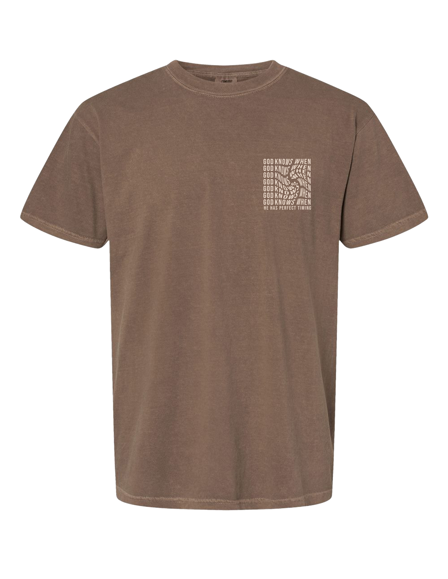 God Knows When Graphic Tee - Comfort Colors Espresso