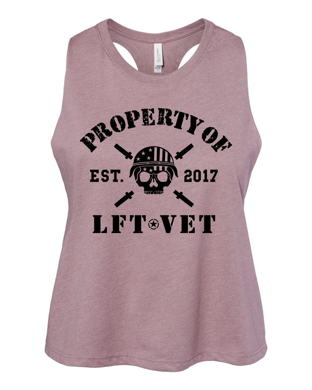 Property of LFTVET Racerback Cropped Tank