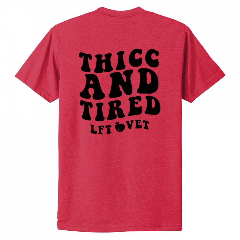 Thicc and Tired Black Print Tee