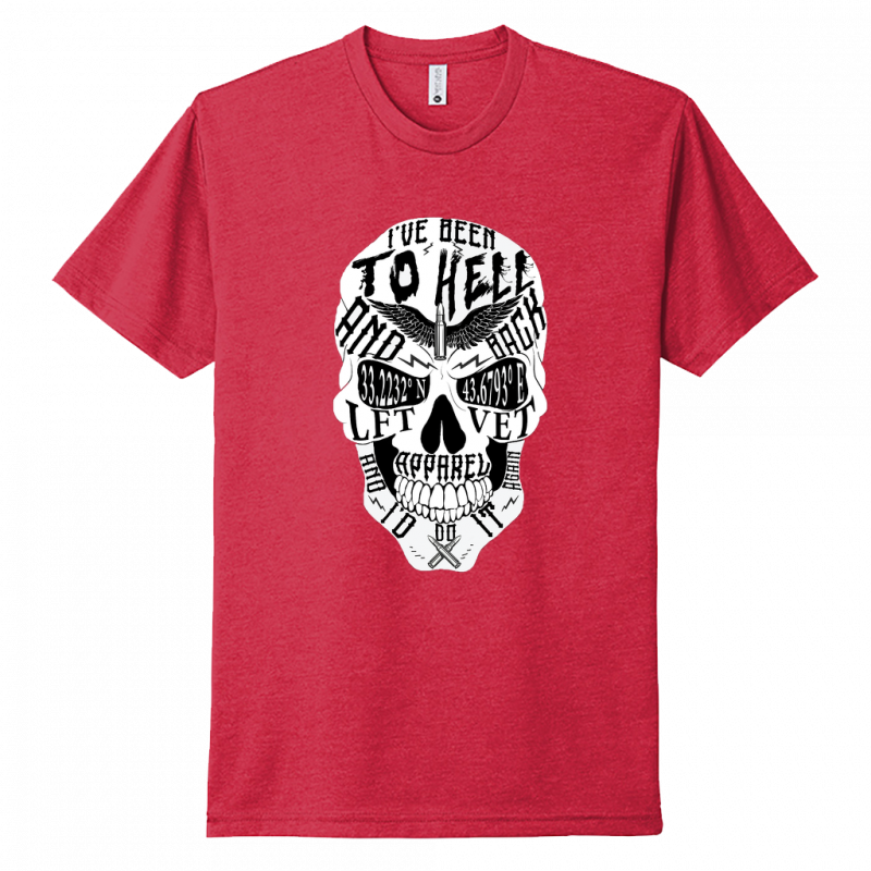 Hell's Coordinates Tee- White Skull