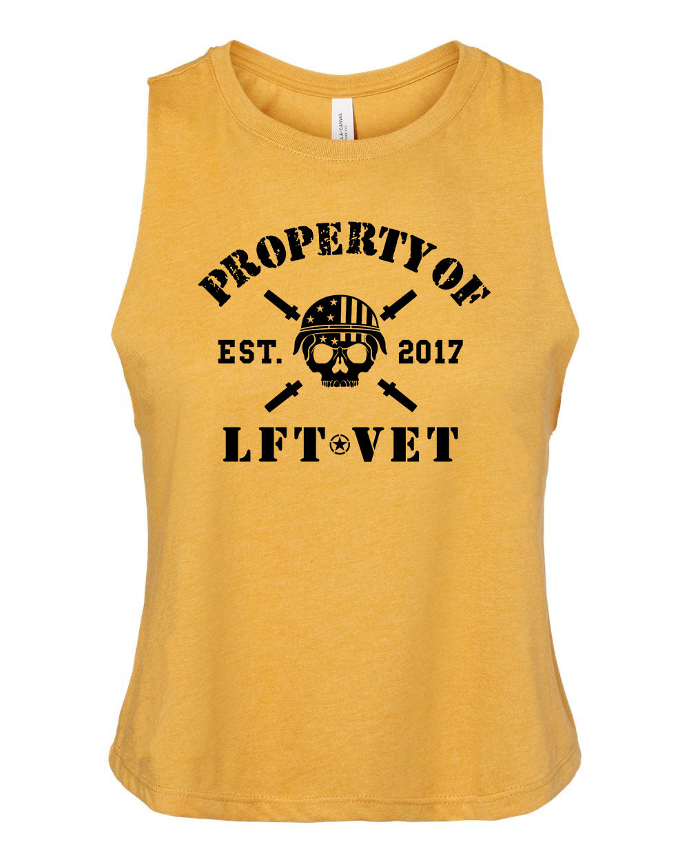 Property of LFTVET Racerback Cropped Tank