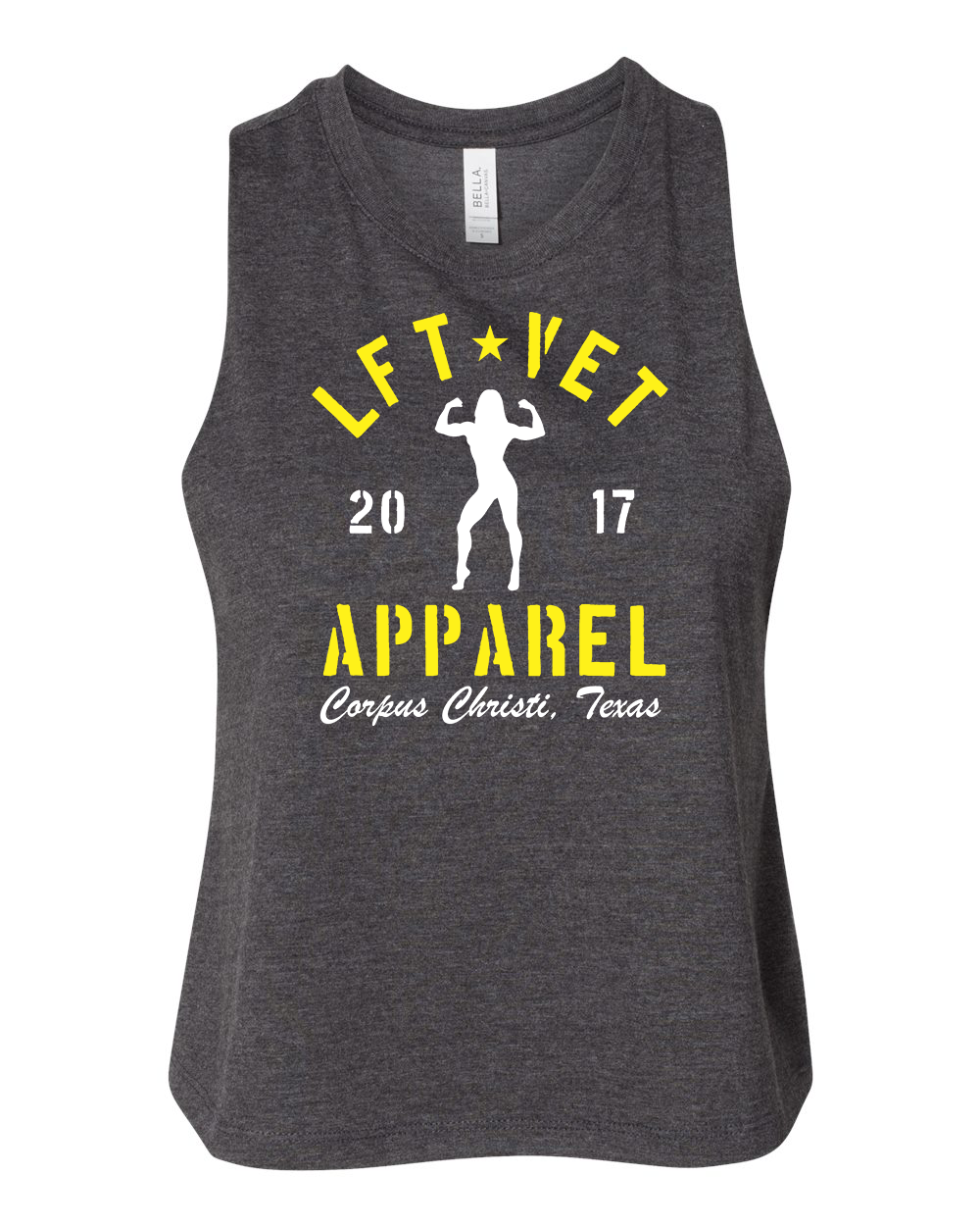 Rep Racerback Cropped Tank- Charcoal