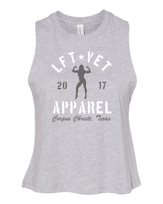 Rep Cropped Racerback- Athletic Grey
