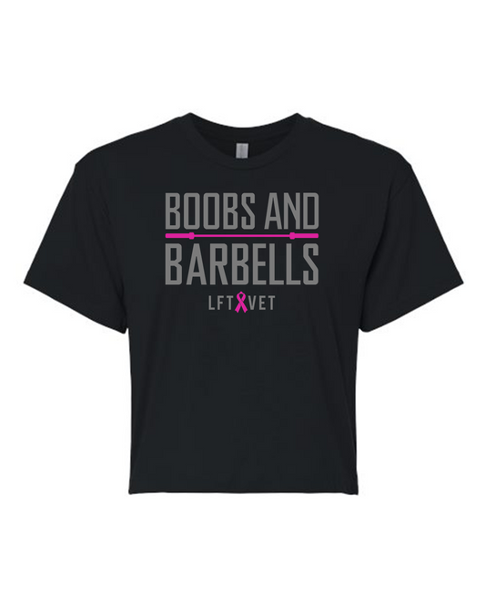 Boobs and Barbells Crop Tee- Black