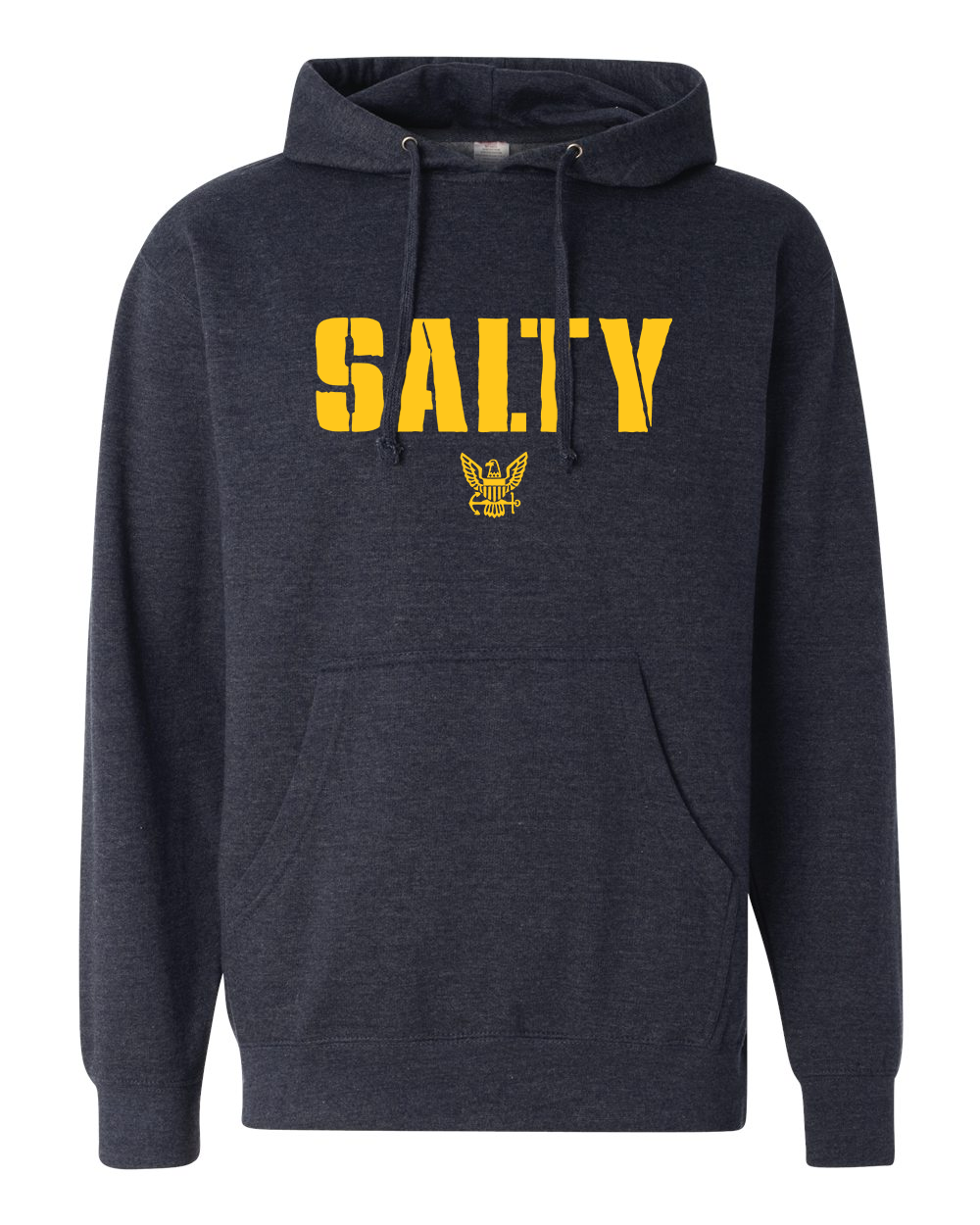 USN Salty Hoodie-Heathered Navy