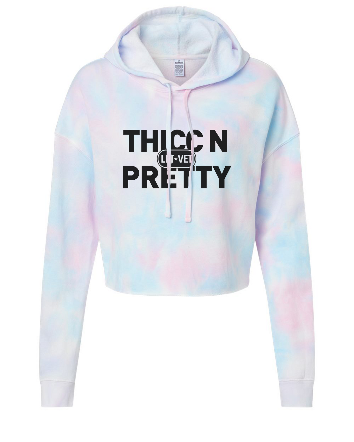 Thicc N Pretty Crop Hoodie- Cotton Candy