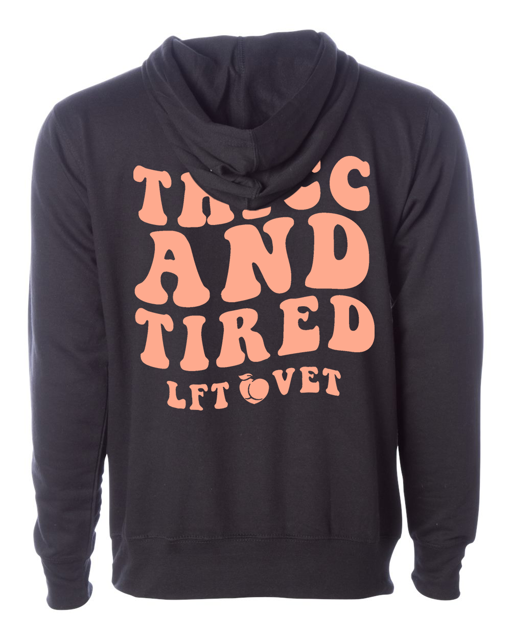 Thicc and Tired Peach Hoodie